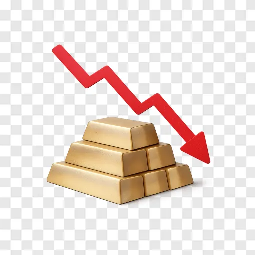 Gold Price Trend Down PNG Image For Financial Reports
