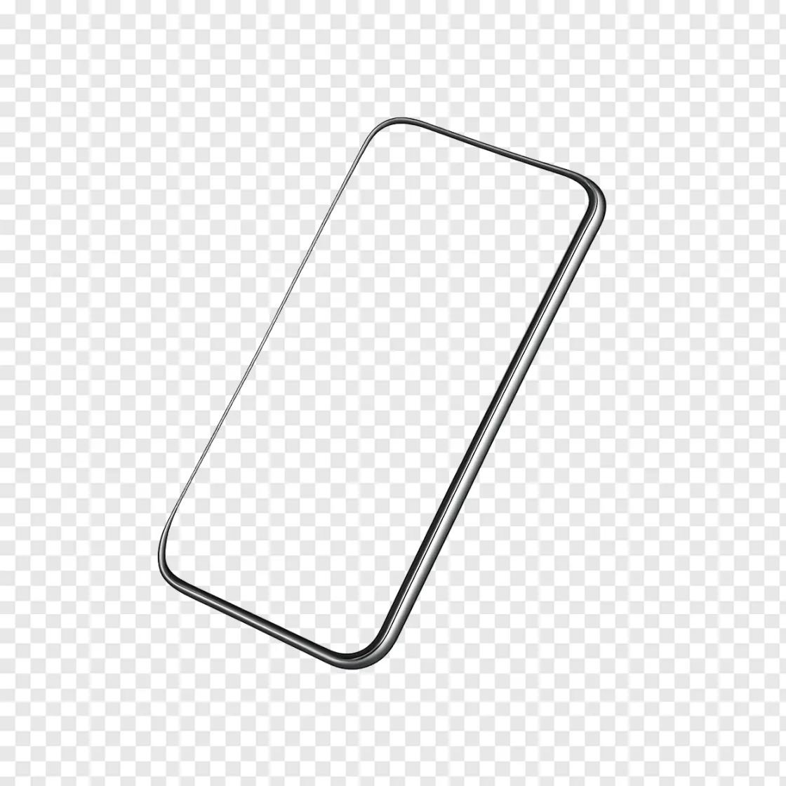 Futuristic Bezel-Less Smartphone PNG For Tech Designs