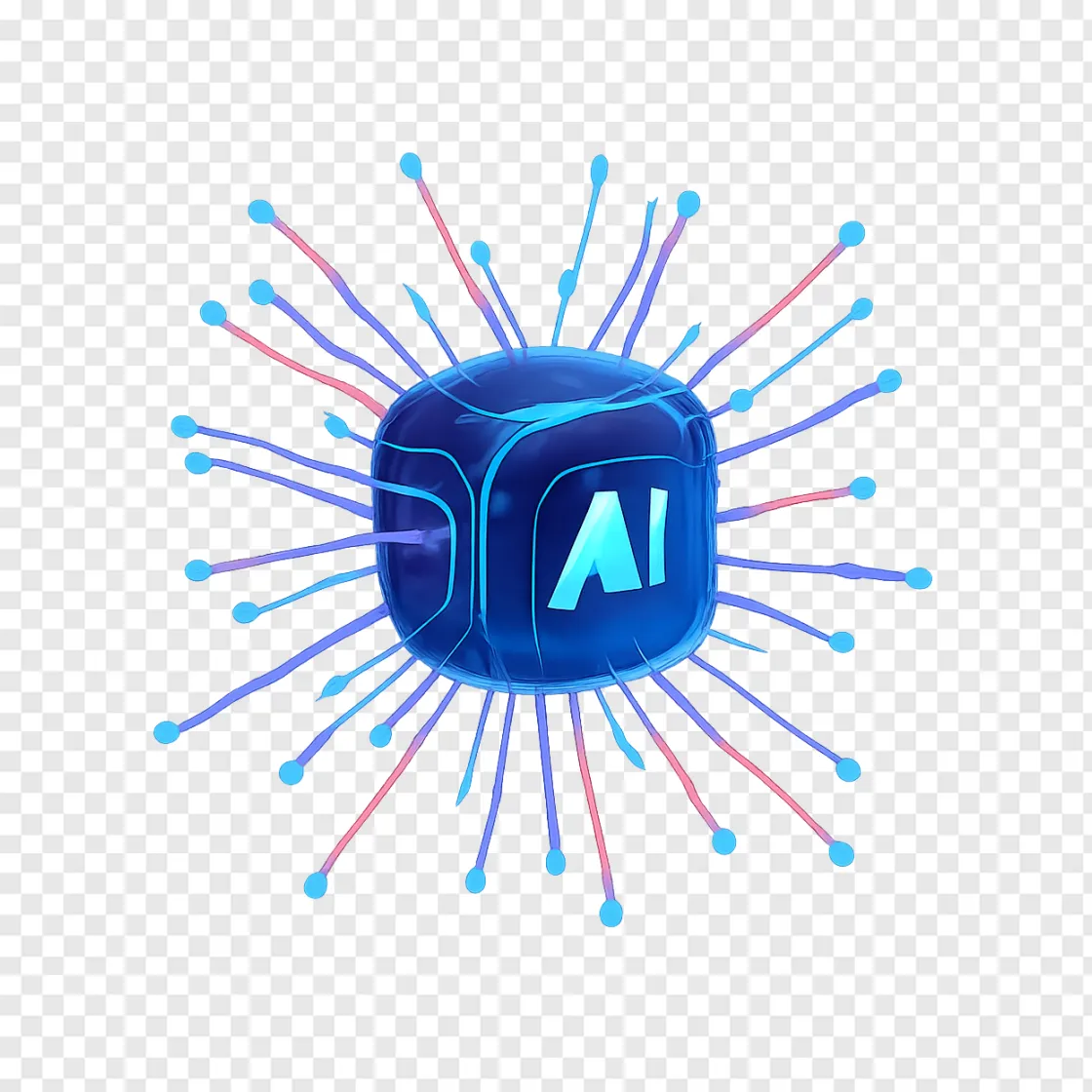 AI Agent Network Node PNG Transparent Image