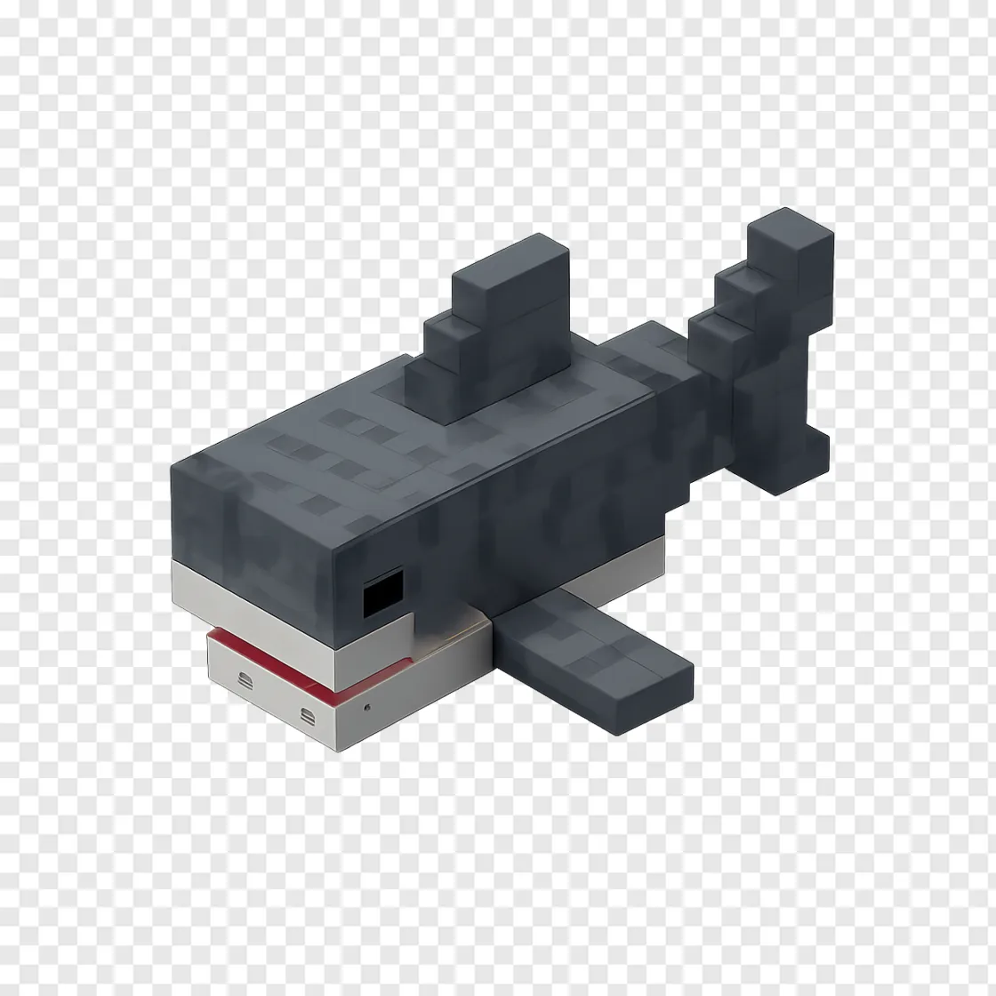 Minecraft Shark PNG Gaming Asset Free Download