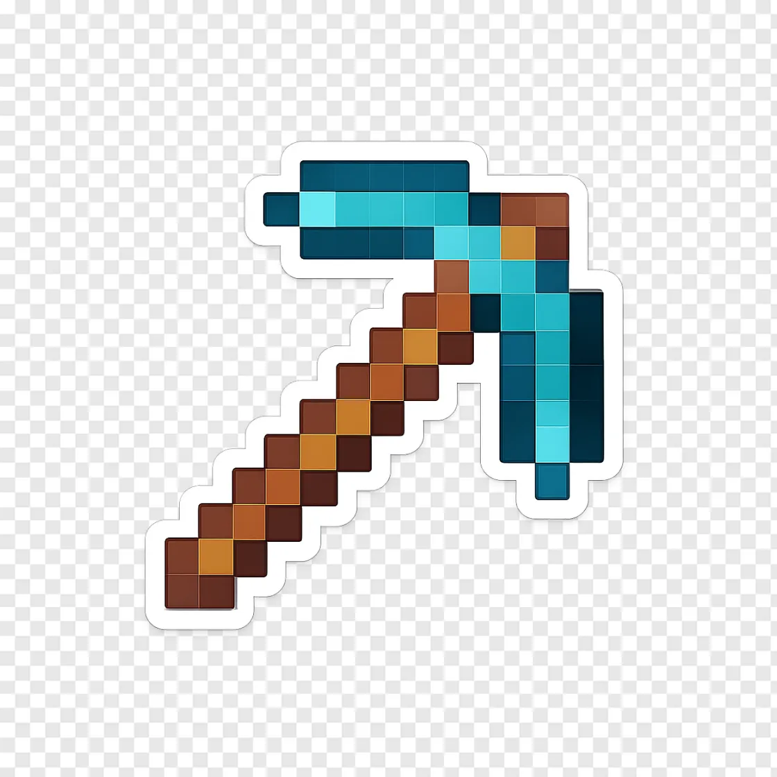Minecraft Pickaxe PNG Transparent Background