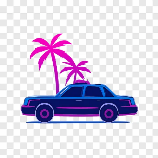 Miami Police Car PNG Transparent Background