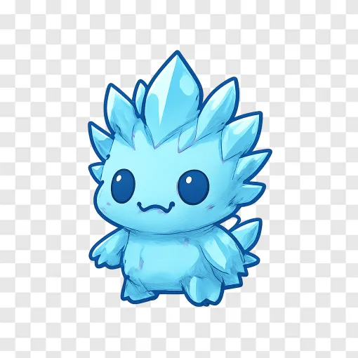 Cute Ice Monster PNG Transparent Background