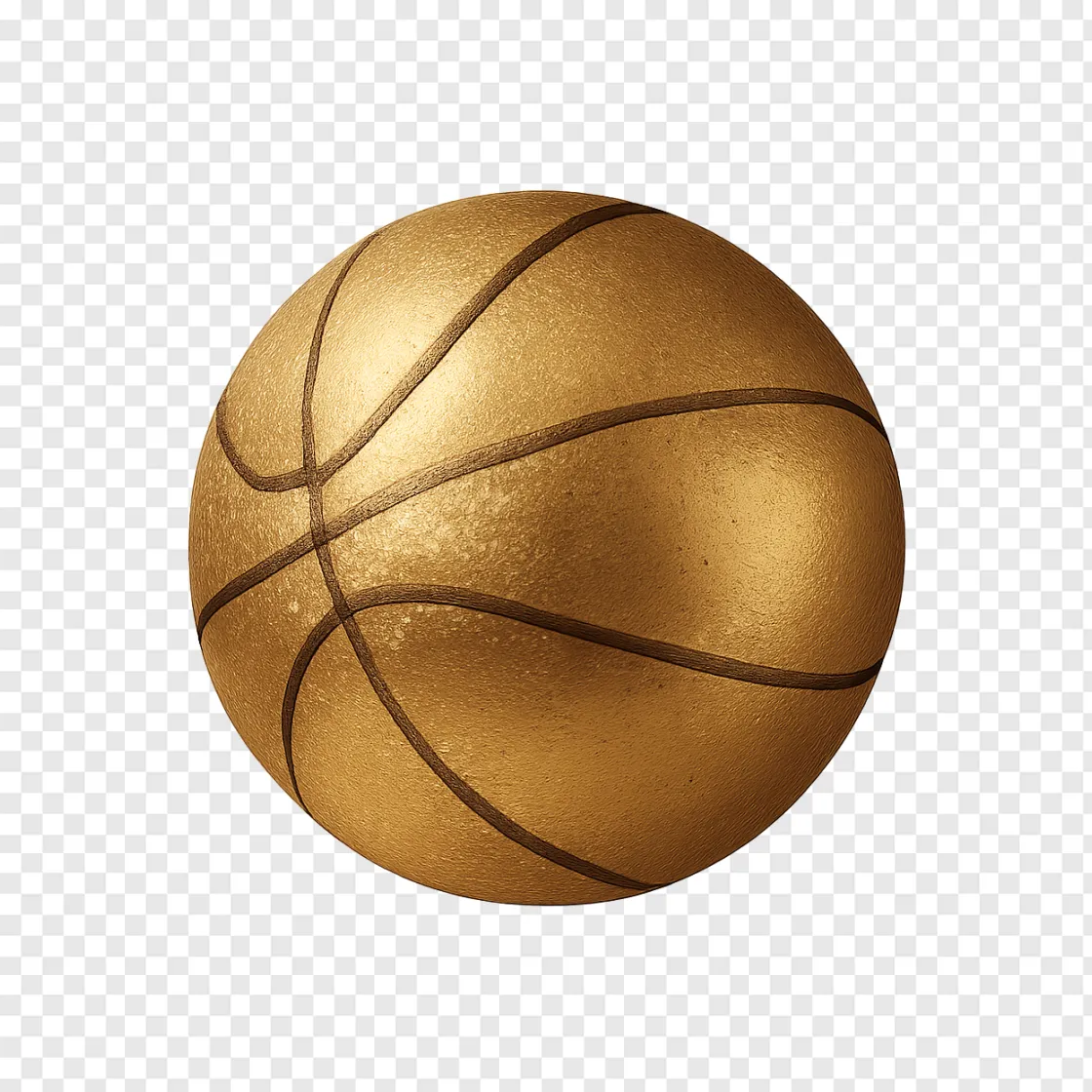 Golden Basketball PNG Transparent Image