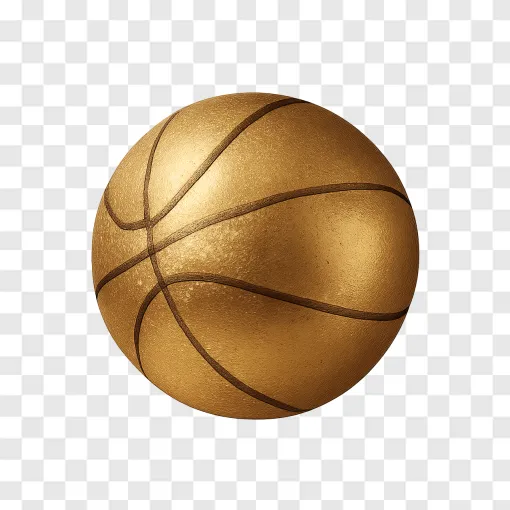 Golden Basketball PNG Transparent Image