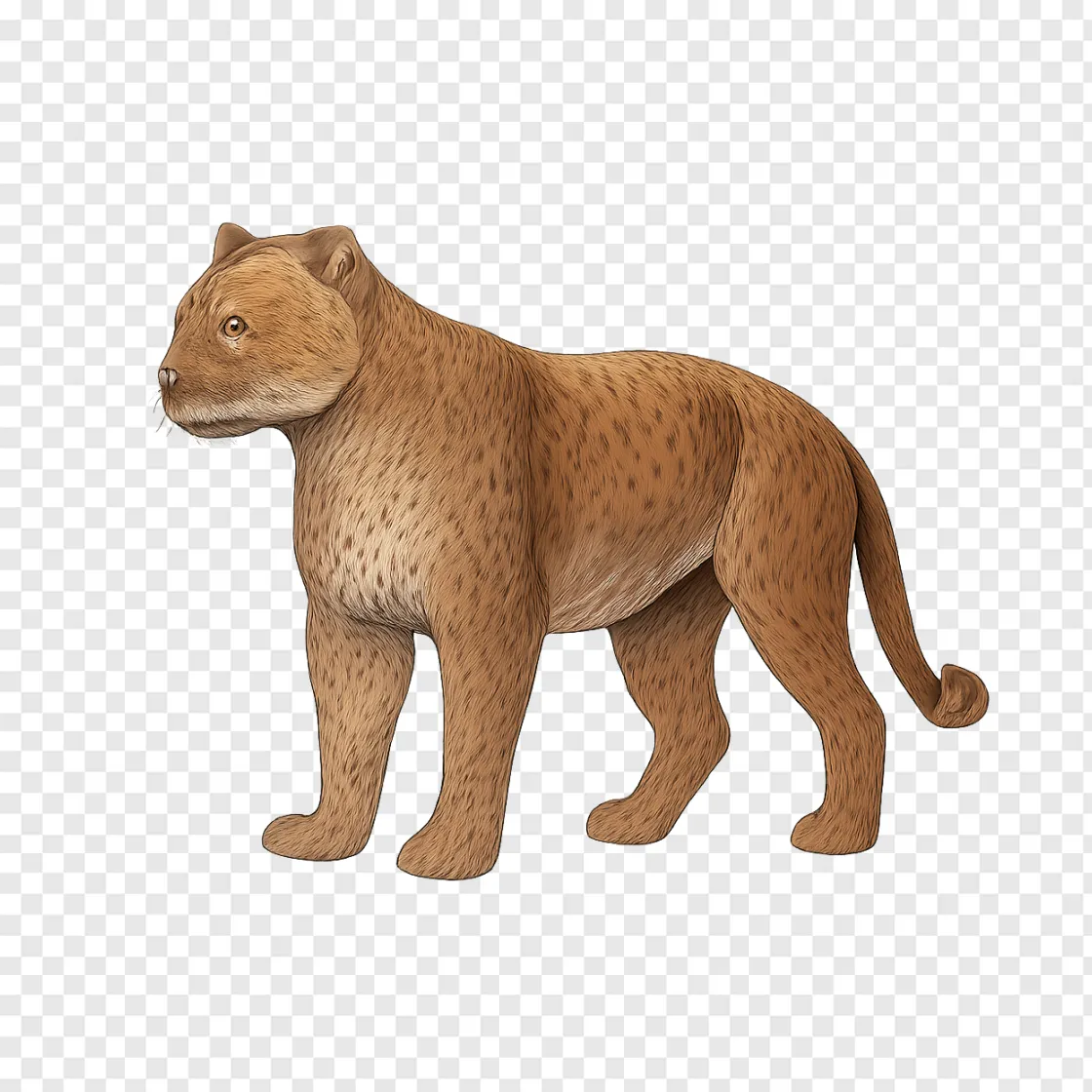 Prehistoric Big Cat PNG: Extinct American Cheetah Illustration