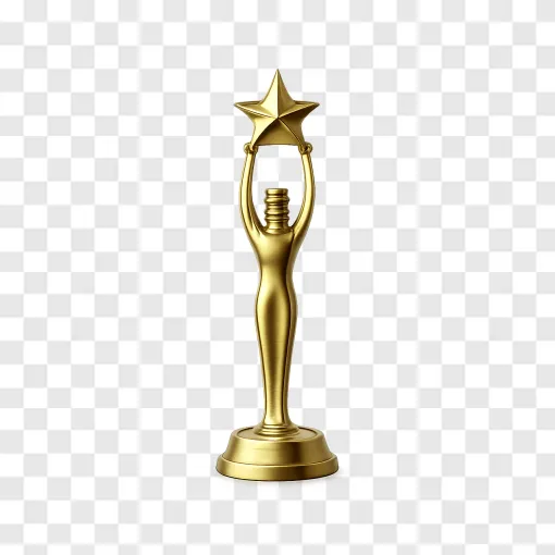 Golden Award Trophy PNG Image For Creative Arts