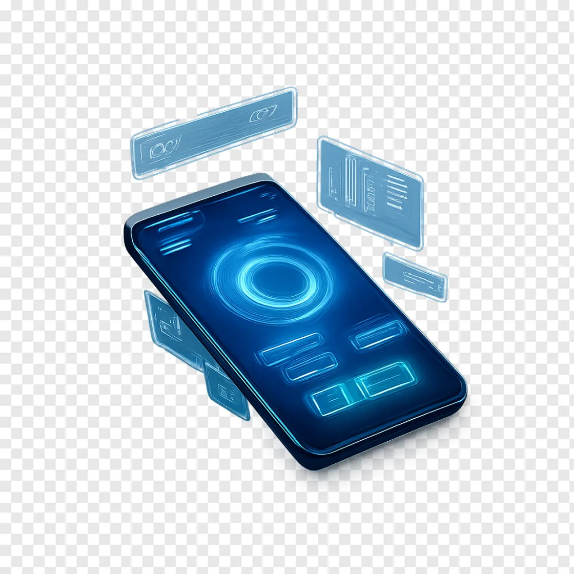 Futuristic Smartphone Tech PNG Image For Design