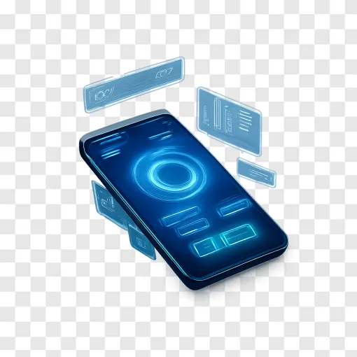 Futuristic Smartphone Tech PNG Image For Design