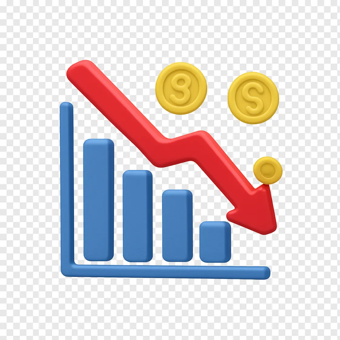 Stock Market Downward Trend PNG Graphic