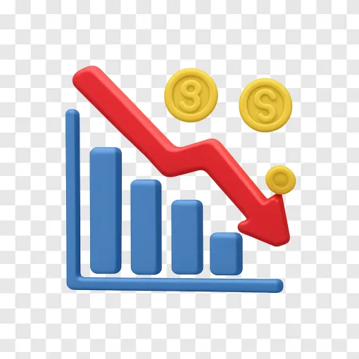 Stock Market Downward Trend PNG Graphic