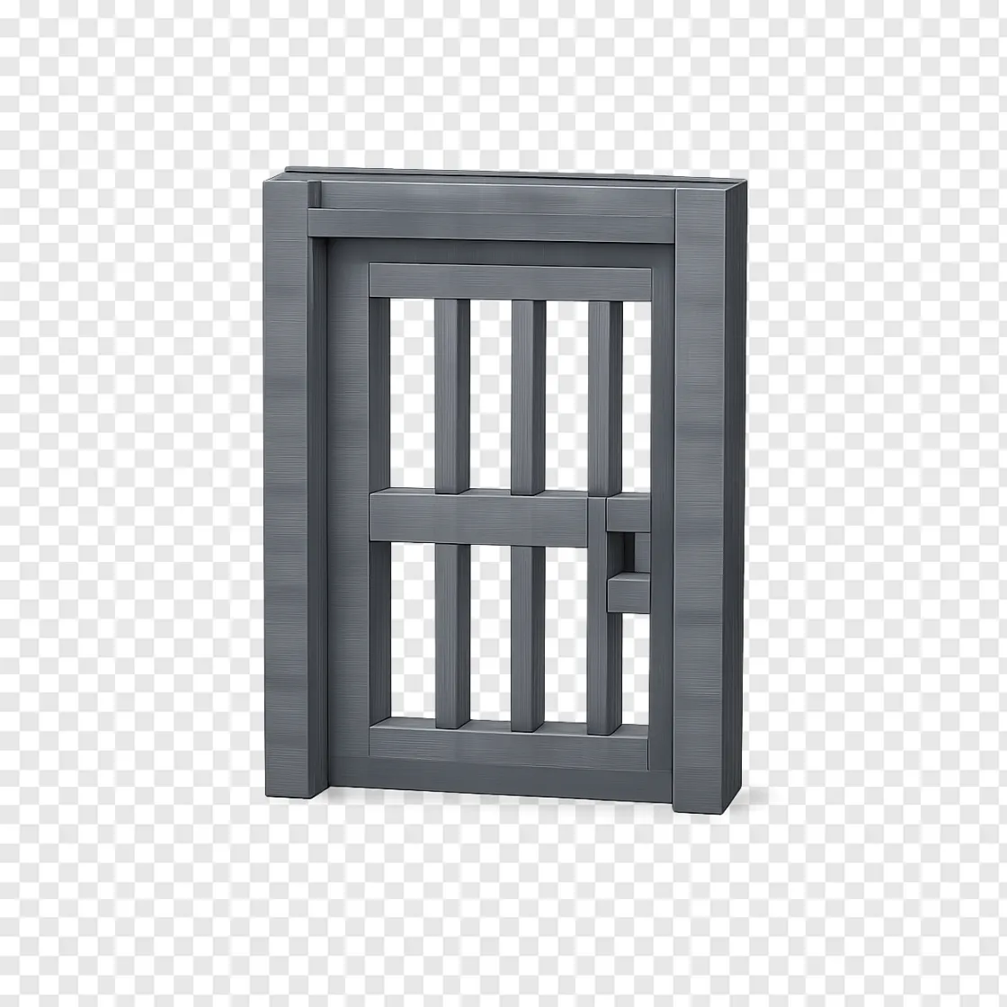 Blocky Prison Door PNG Game Asset