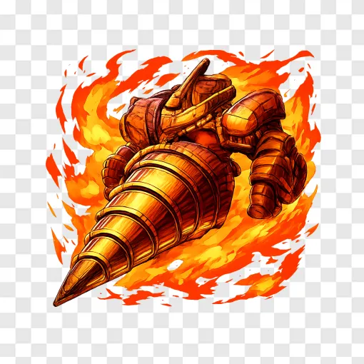 Mecha Drill Fire Flame PNG Free Download