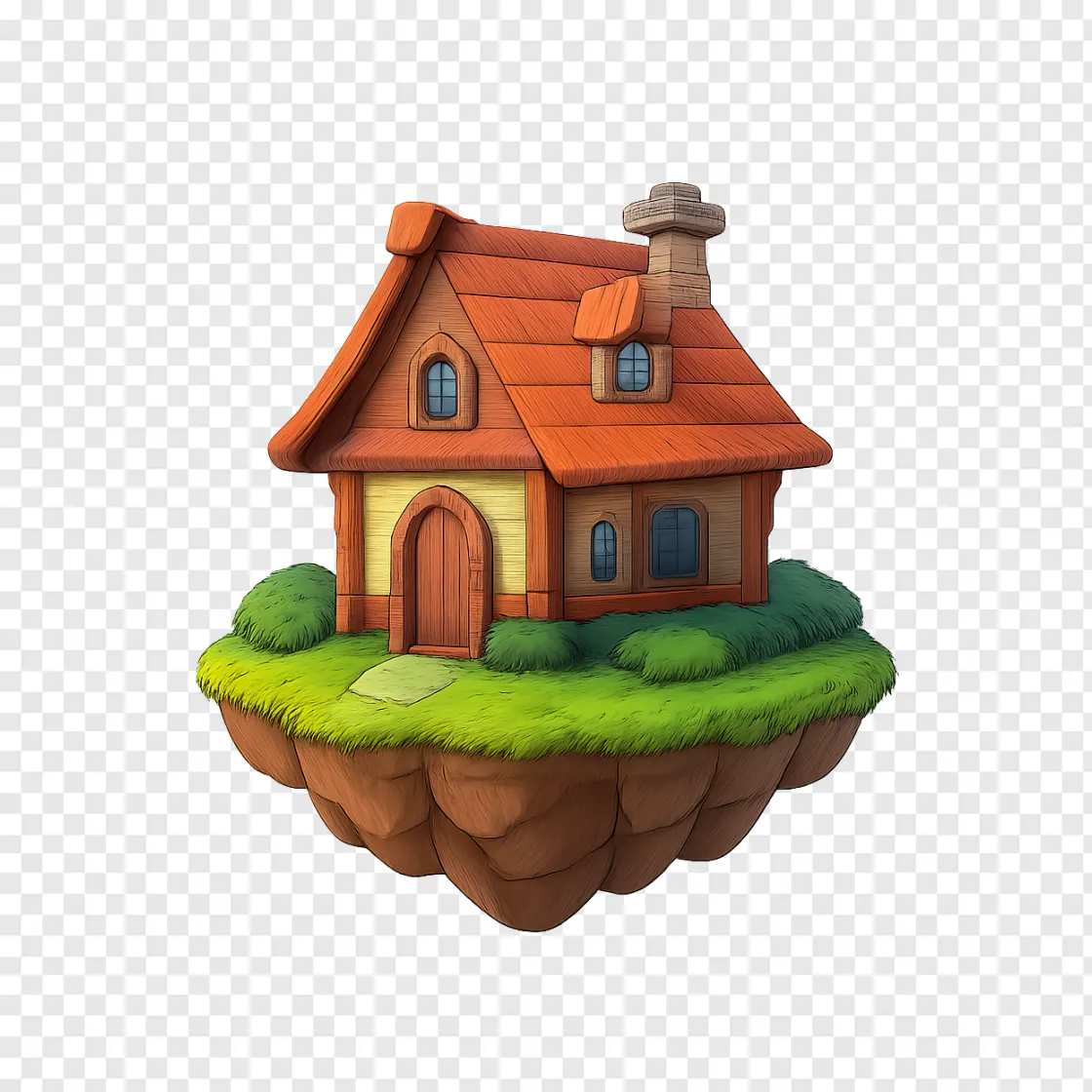 Floating Island House PNG Free Download