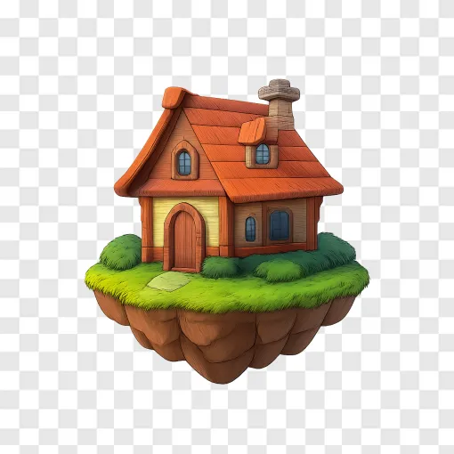 Floating Island House PNG Free Download