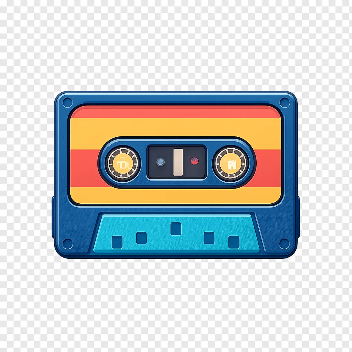 Retro Cassette Tape PNG Free Download
