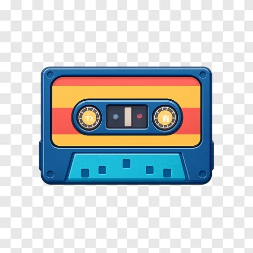 Retro Cassette Tape PNG Free Download