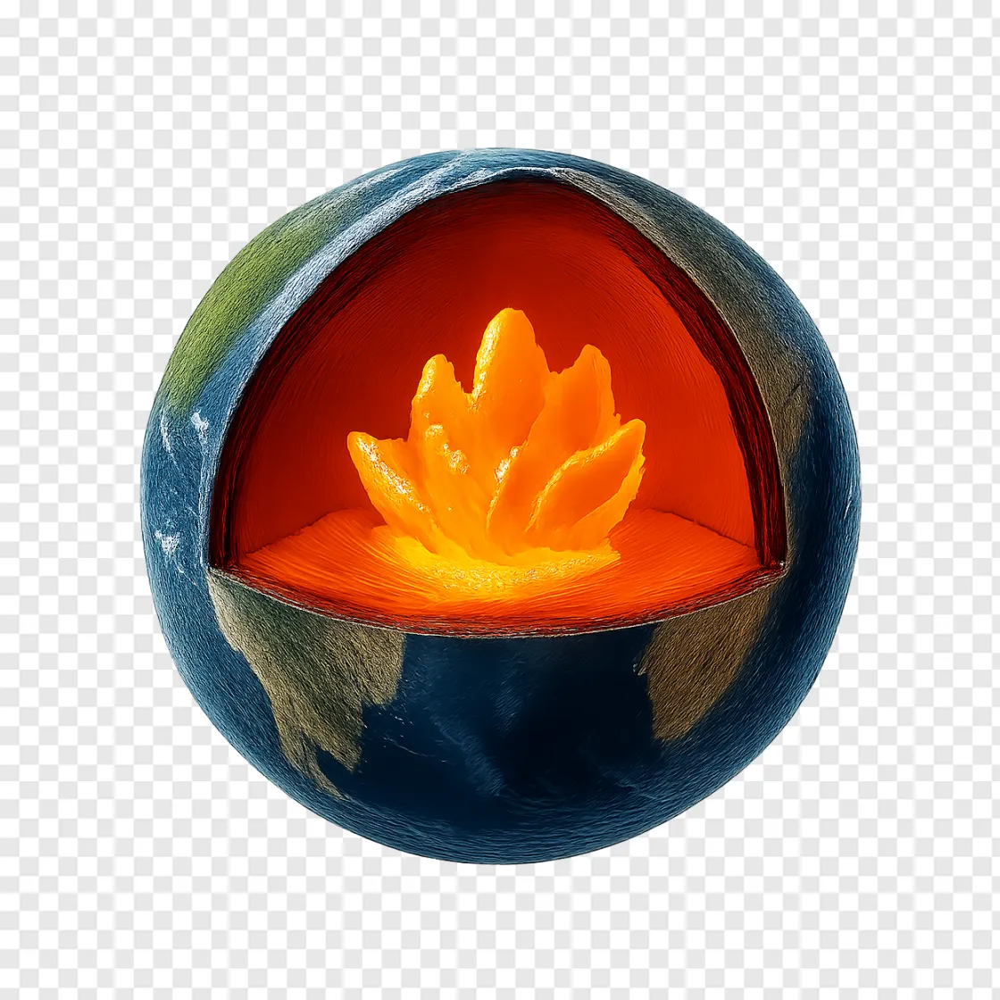 Earth Interior Structure PNG Image