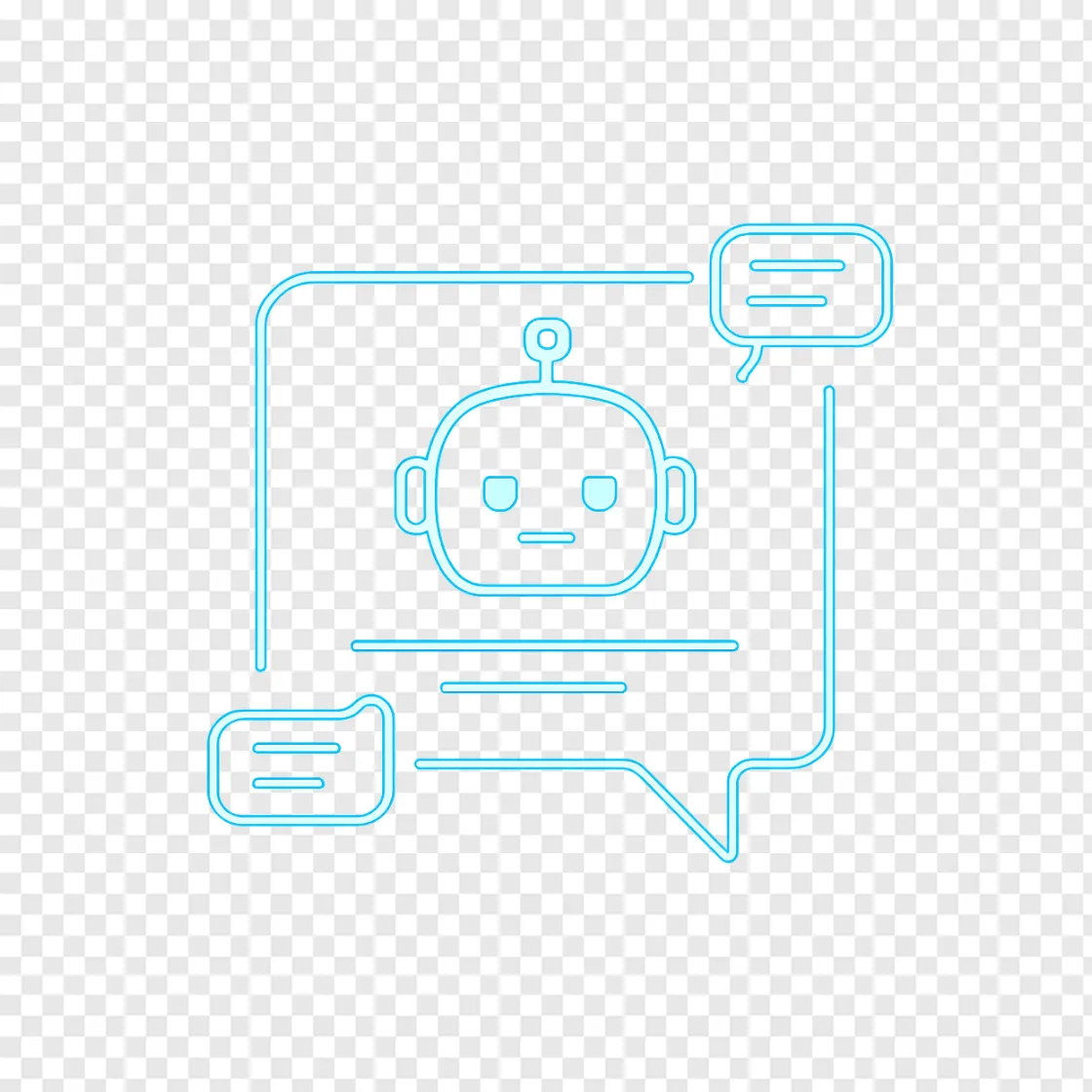 Floating AI Chat Bubble PNG Icon For Tech Designs