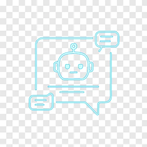 Floating AI Chat Bubble PNG Icon For Tech Designs