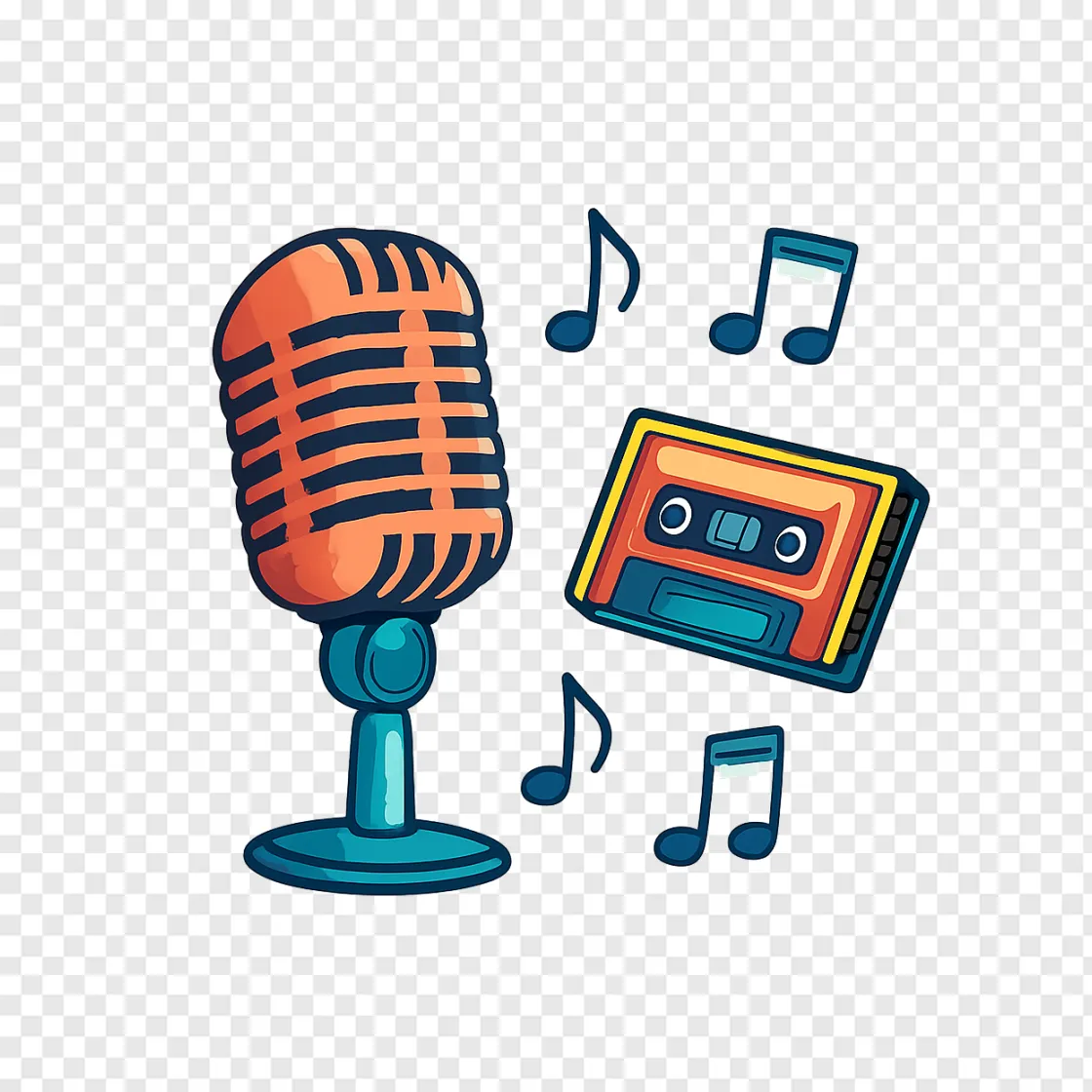 Vintage Microphone Music PNG Free Download