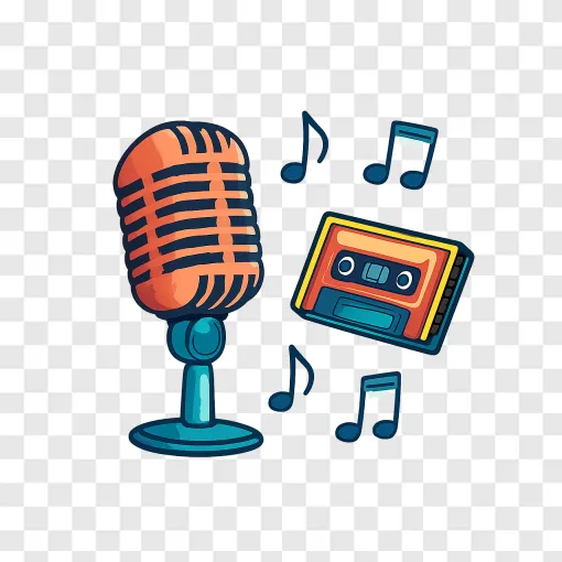 Vintage Microphone Music PNG Free Download