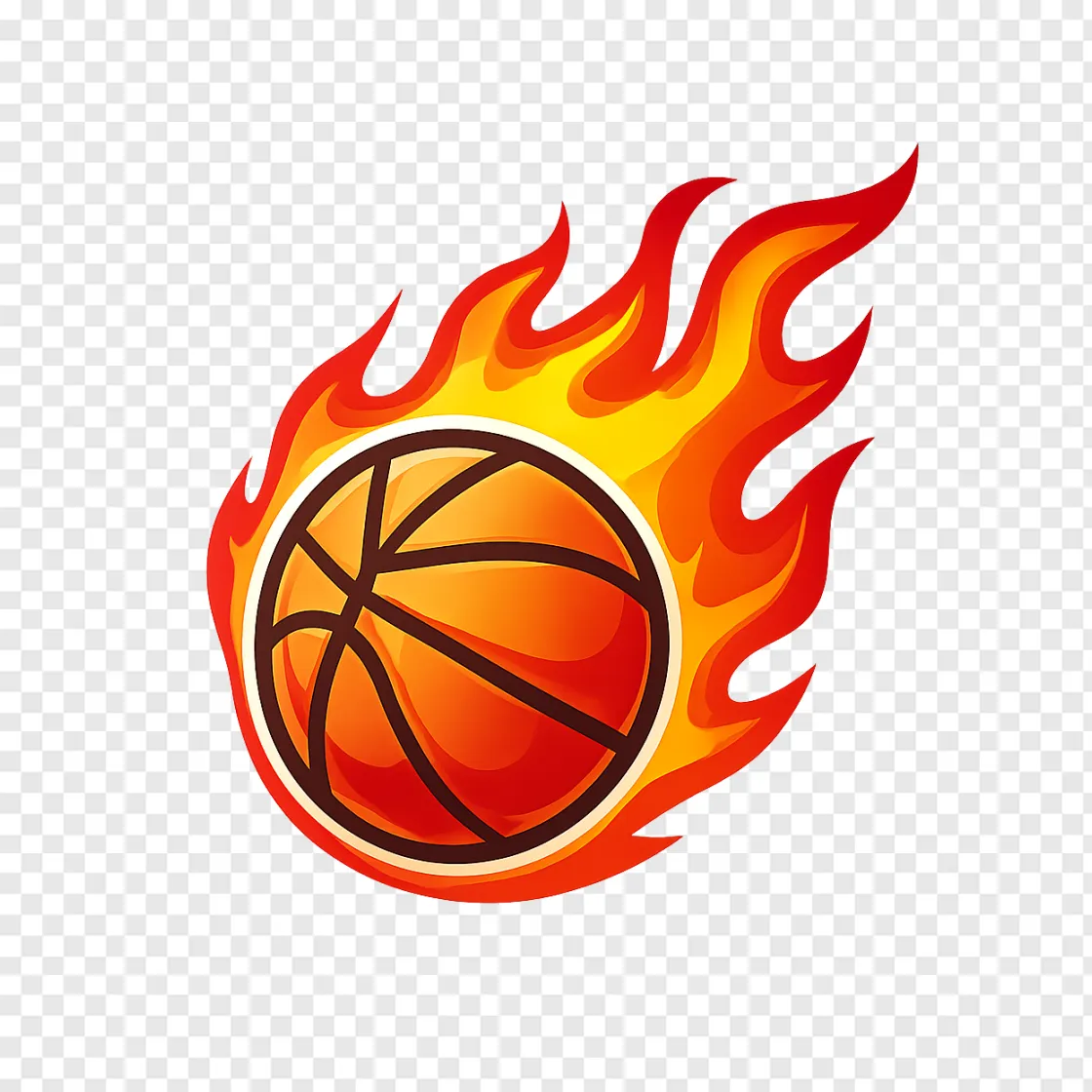 Basketball On Fire PNG Graphic For Gamers