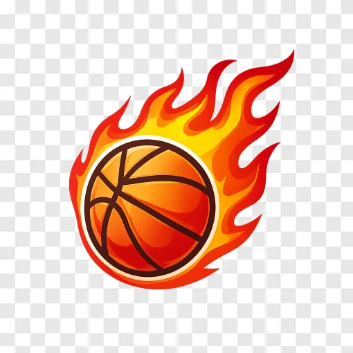 Basketball On Fire PNG Graphic For Gamers
