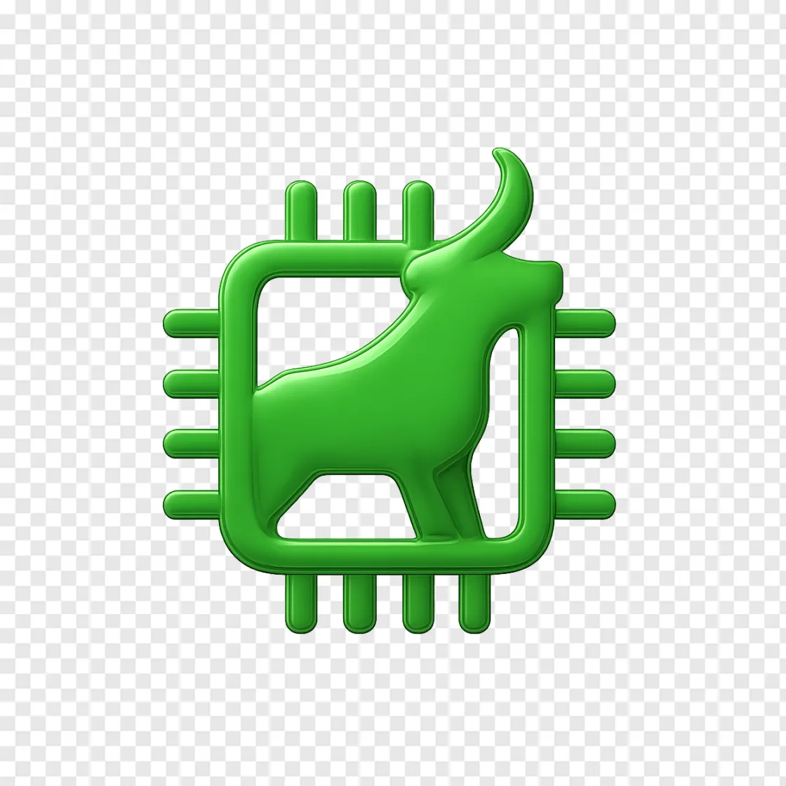 Stock Market Growth And Tech Icon PNG