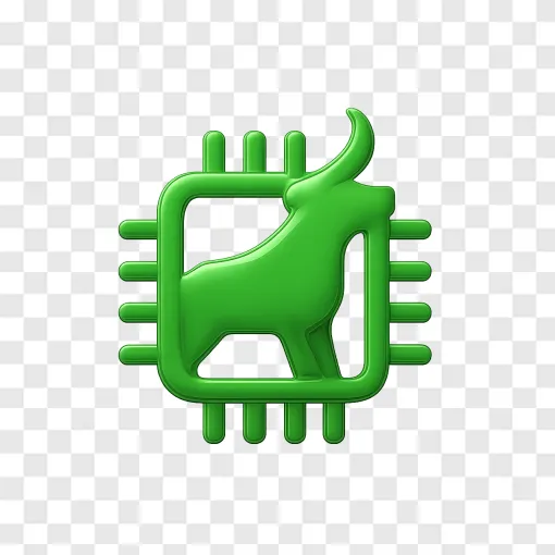 Stock Market Growth And Tech Icon PNG