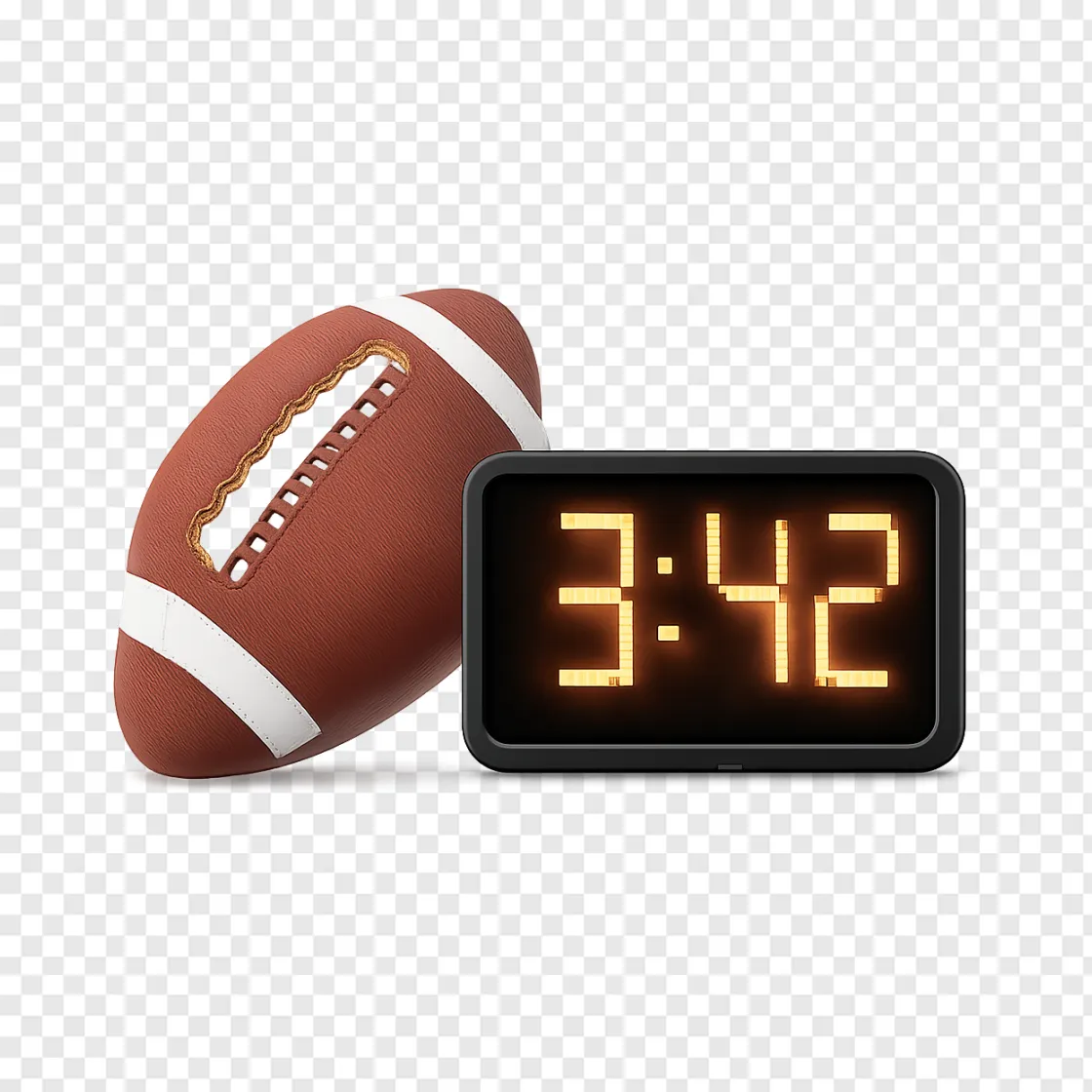American Football And Game Clock PNG