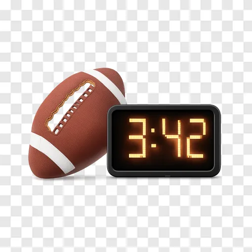 American Football And Game Clock PNG