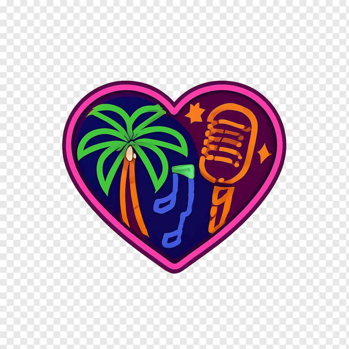 Tropical Music Lyric Video PNG Design
