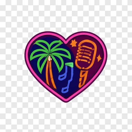Tropical Music Lyric Video PNG Design