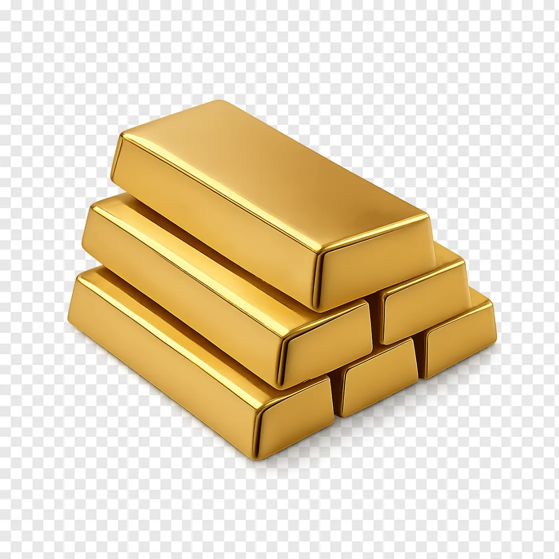 Gold Bars PNG Image For Financial Design