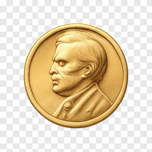 Golden Dollar Coin PNG Image For Financial Designs