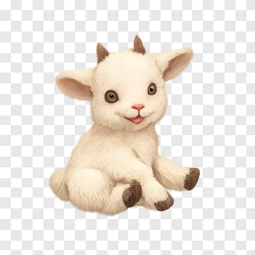 Cute Baby Goat PNG Transparent Image