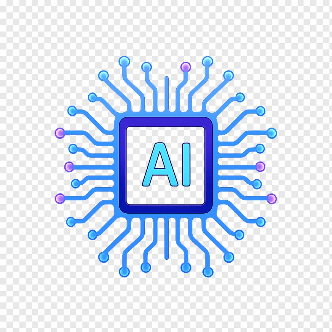 Futuristic AI Processor Chip PNG For Tech Designs