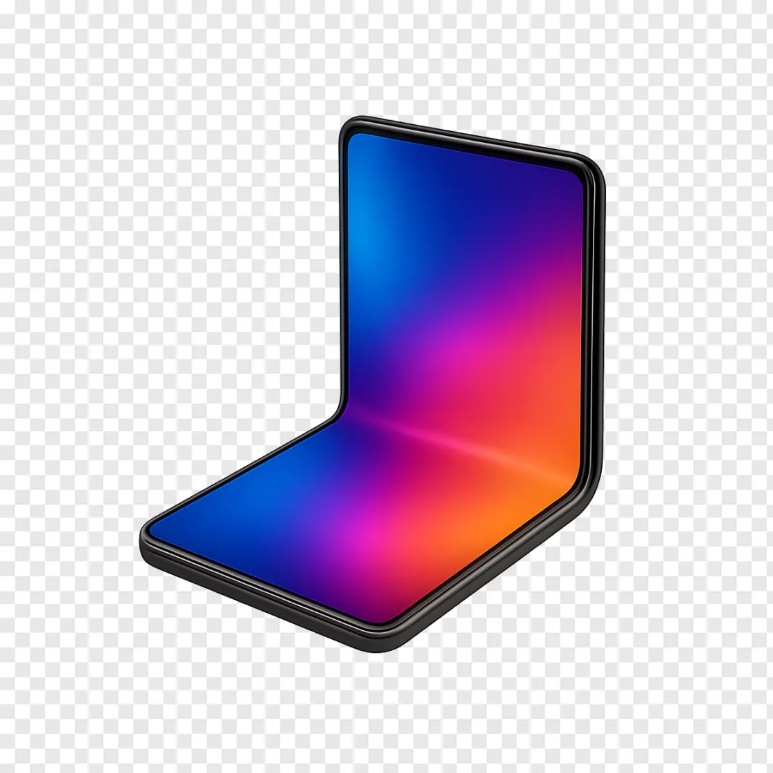 Foldable Smartphone Mockup PNG Transparent Background