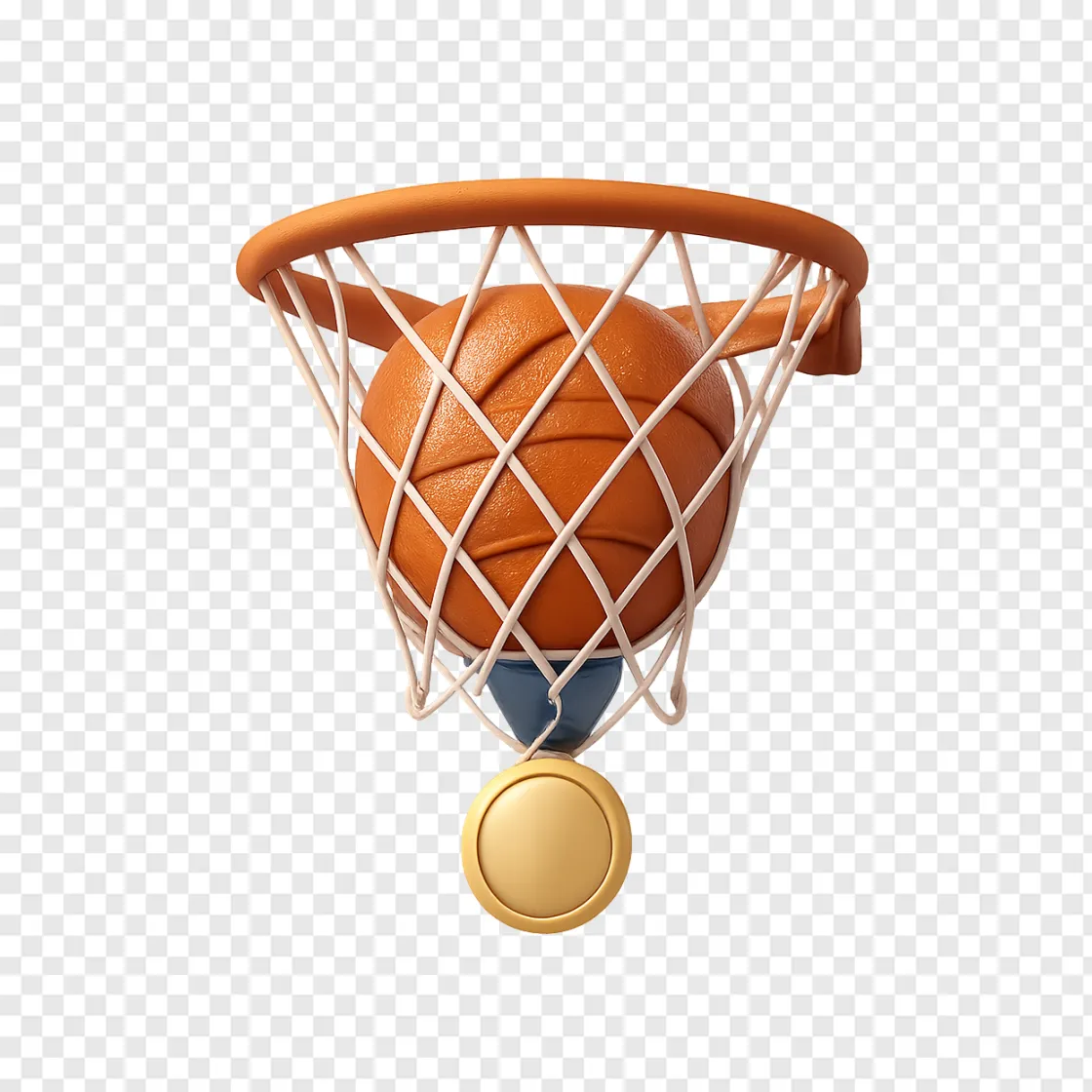 Basketball Championship Trophy And Ball PNG