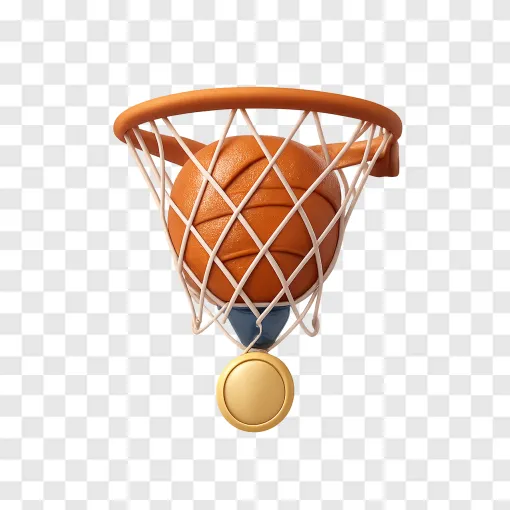 Basketball Championship Trophy And Ball PNG