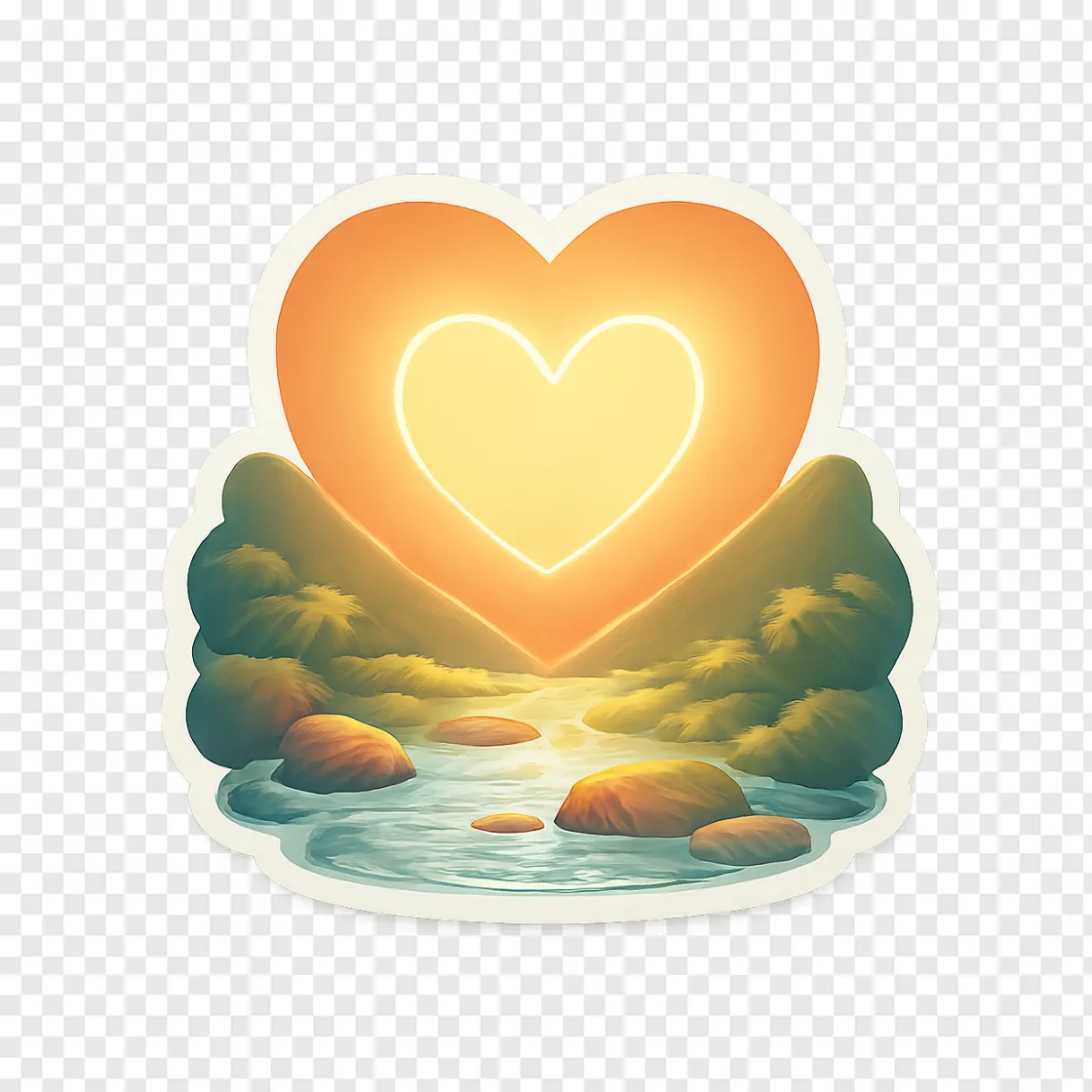 Heart Stream PNG Transparent Background