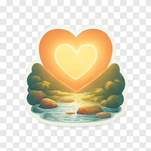 Heart Stream PNG Transparent Background
