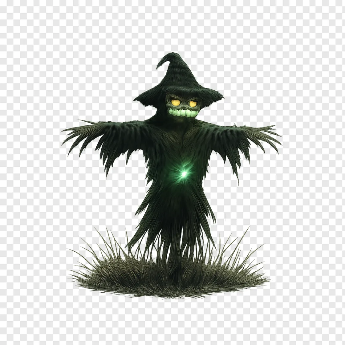 Creepy Scarecrow Farm PNG Transparent Background
