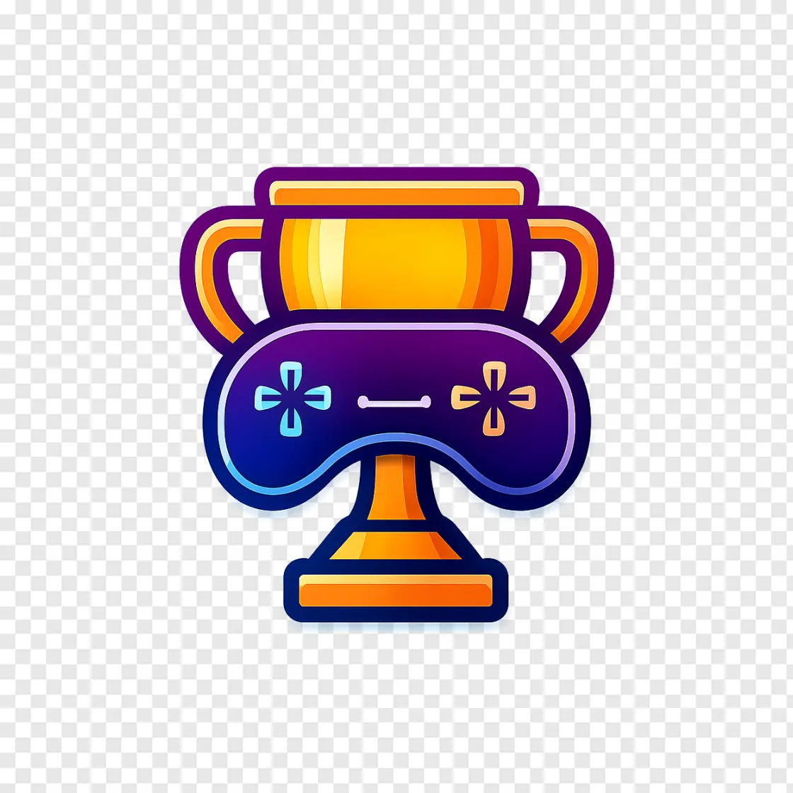 Gaming Achievement Trophy PNG Transparent Background