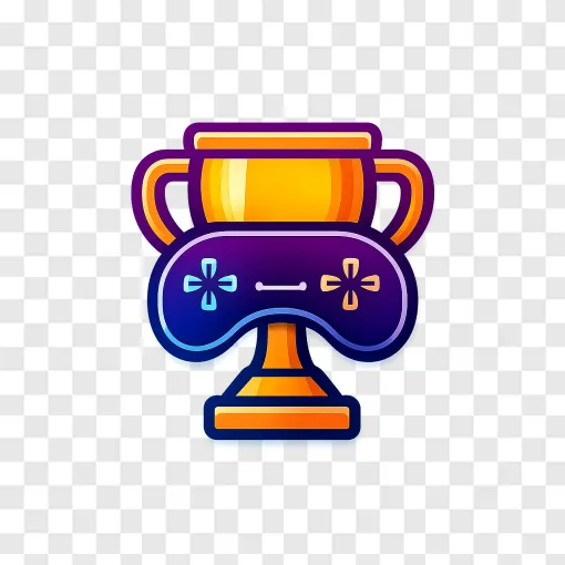 Gaming Achievement Trophy PNG Transparent Background