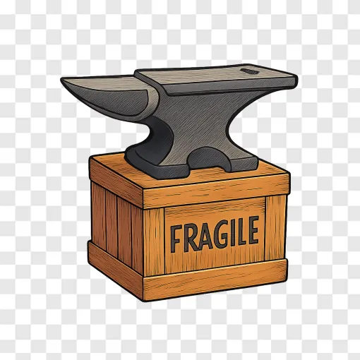 Classic Cartoon Anvil PNG Image