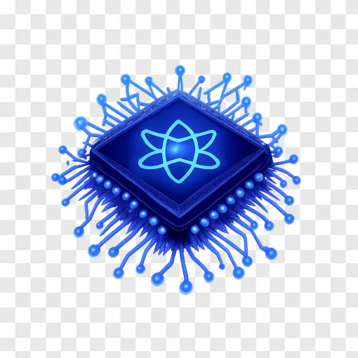 Futuristic Quantum Processor PNG Transparent Image