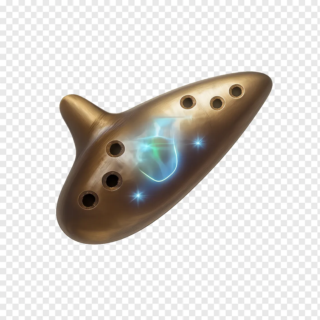 Golden Zelda Ocarina PNG Transparent Image