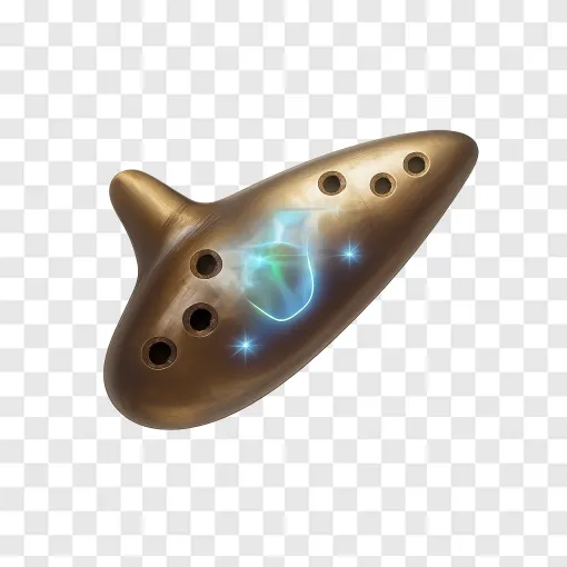 Golden Zelda Ocarina PNG Transparent Image